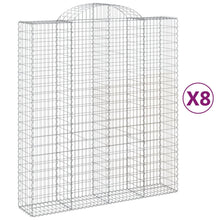 Schanskorven 8 st gewelfd 200x50x220/240 cm ijzer 8 200 x 50 x 220/240 cm