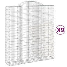 Schanskorven 9 st gewelfd 200x50x220/240 cm ijzer 9 200 x 50 x 220/240 cm