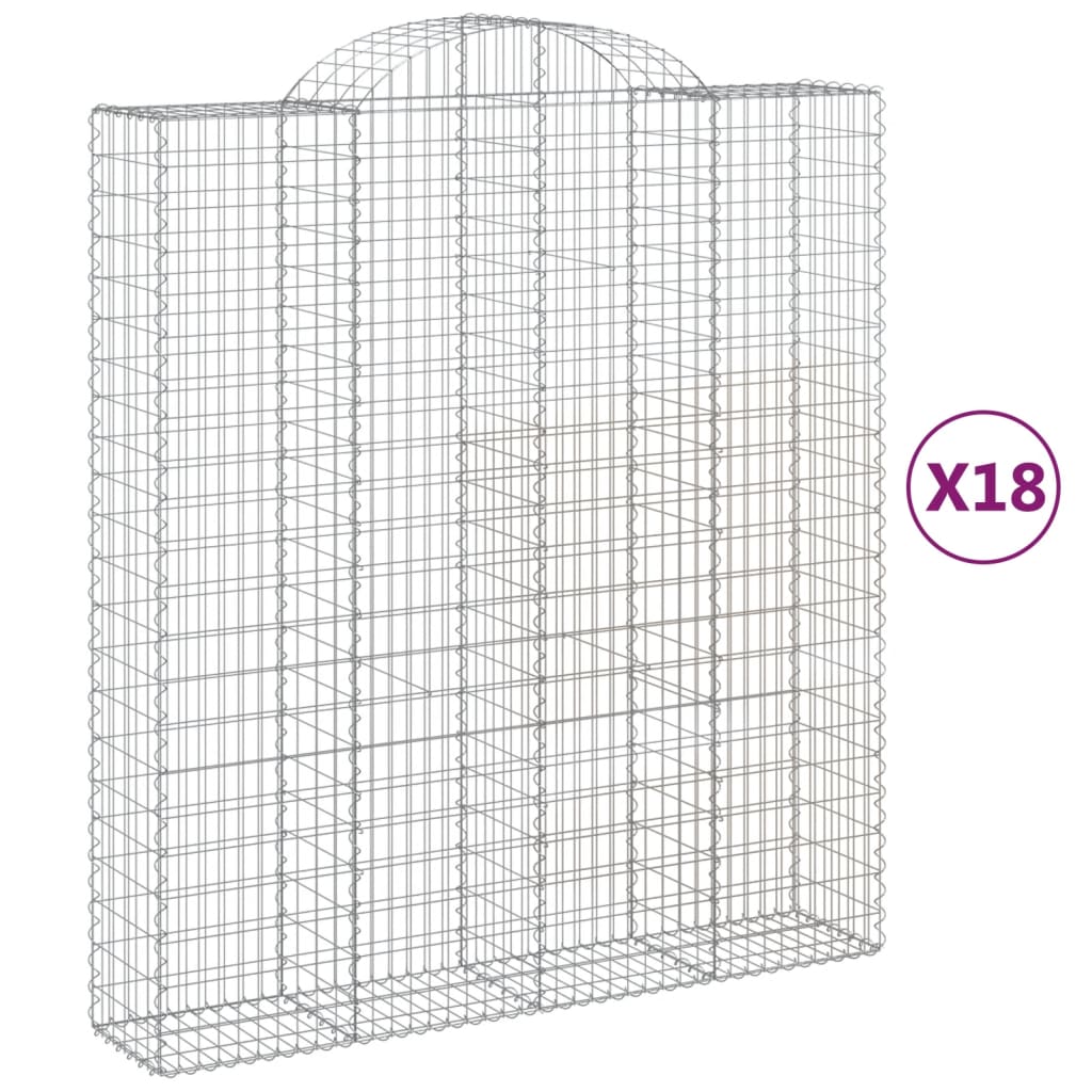 Schanskorven 18 st gewelfd 200x50x220/240 cm ijzer 18 200 x 50 x 220/240 cm