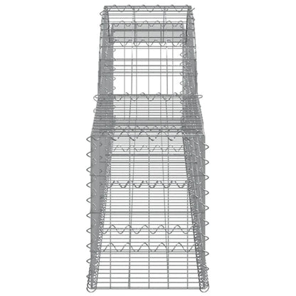 Schanskorven 2 st gewelfd 300x30x40/60 cm gegalvaniseerd ijzer 2 300 x 30 x 40/60 cm