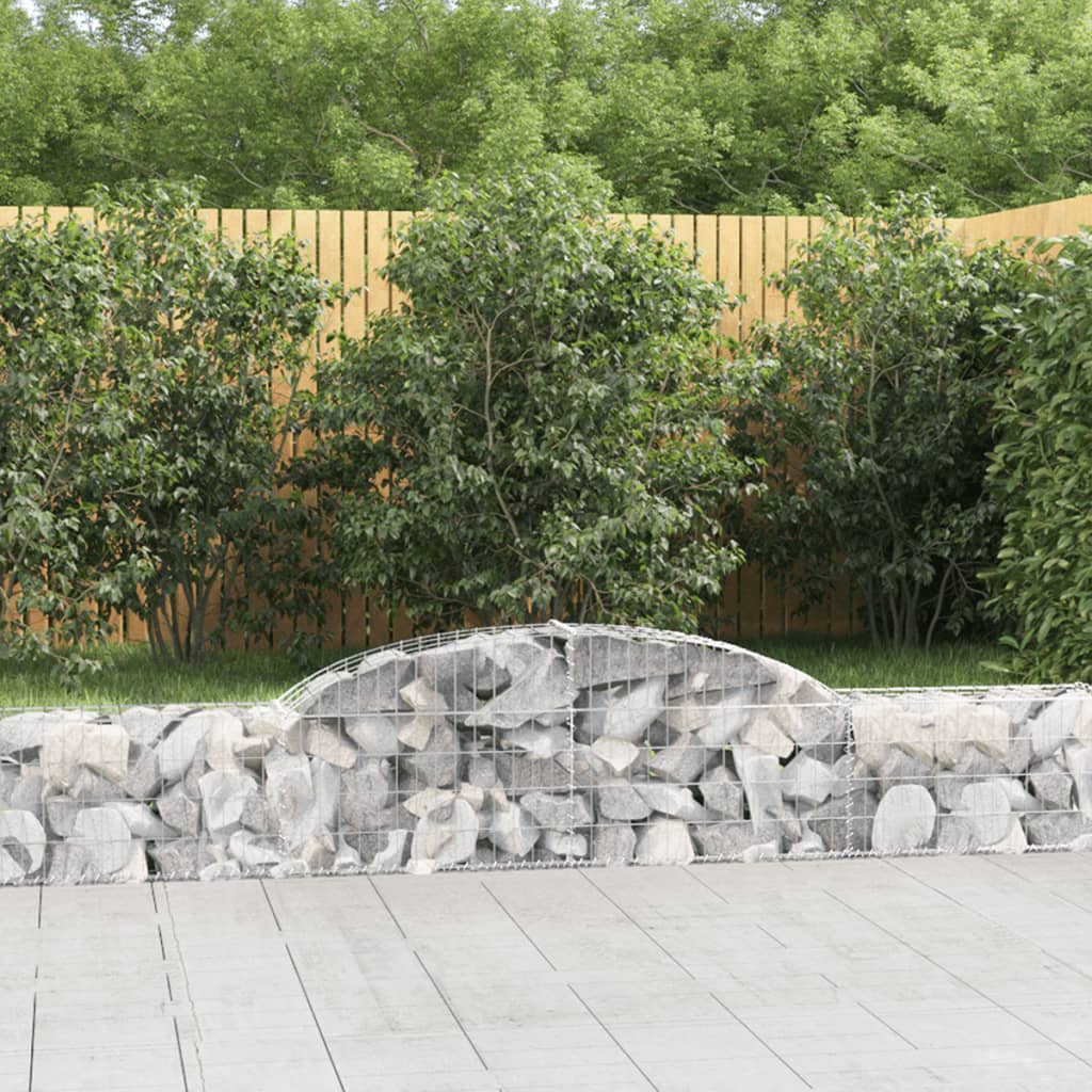 Schanskorven 2 st gewelfd 300x30x40/60 cm gegalvaniseerd ijzer 2 300 x 30 x 40/60 cm