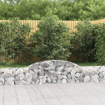 Schanskorven 2 st gewelfd 300x30x40/60 cm gegalvaniseerd ijzer 2 300 x 30 x 40/60 cm