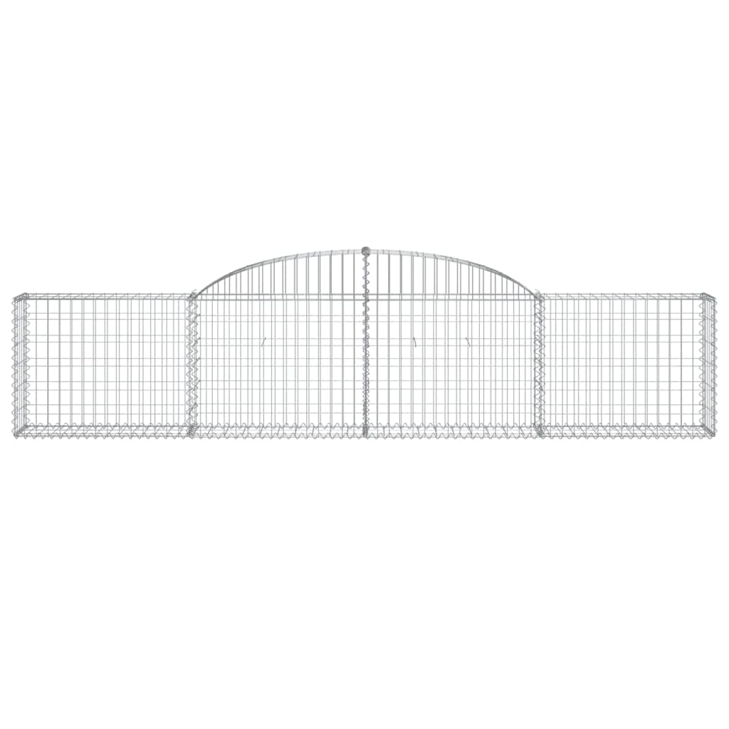 Schanskorven 2 st gewelfd 300x30x60/80 cm gegalvaniseerd ijzer 2 300 x 30 x 60/80 cm