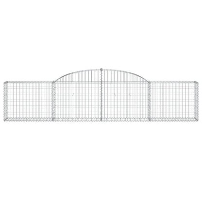 Schanskorven 2 st gewelfd 300x30x60/80 cm gegalvaniseerd ijzer 2 300 x 30 x 60/80 cm