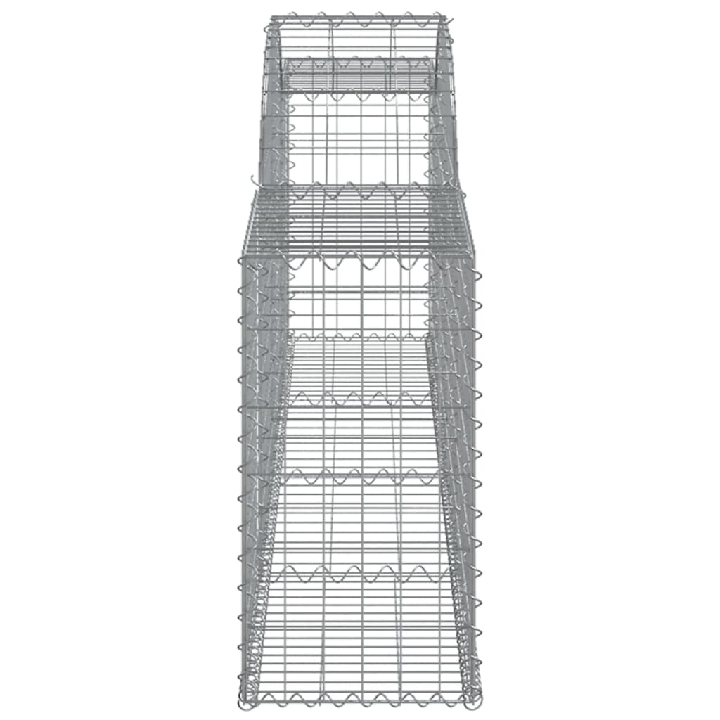 Schanskorven 2 st gewelfd 300x30x60/80 cm gegalvaniseerd ijzer 2 300 x 30 x 60/80 cm
