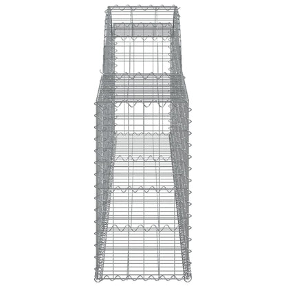 Schanskorven 2 st gewelfd 300x30x60/80 cm gegalvaniseerd ijzer 2 300 x 30 x 60/80 cm