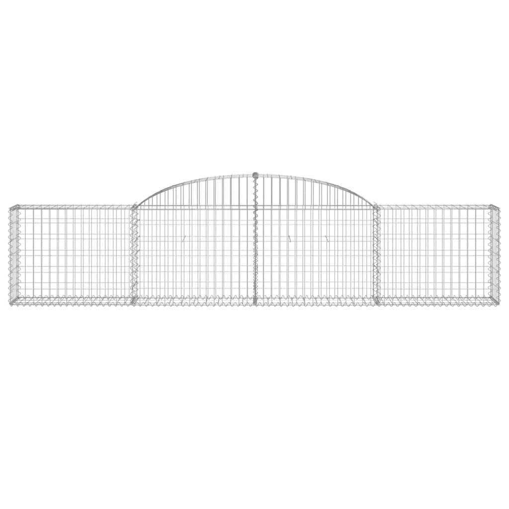 Schanskorven 3 st gewelfd 300x30x60/80 cm gegalvaniseerd ijzer 3 300 x 30 x 60/80 cm
