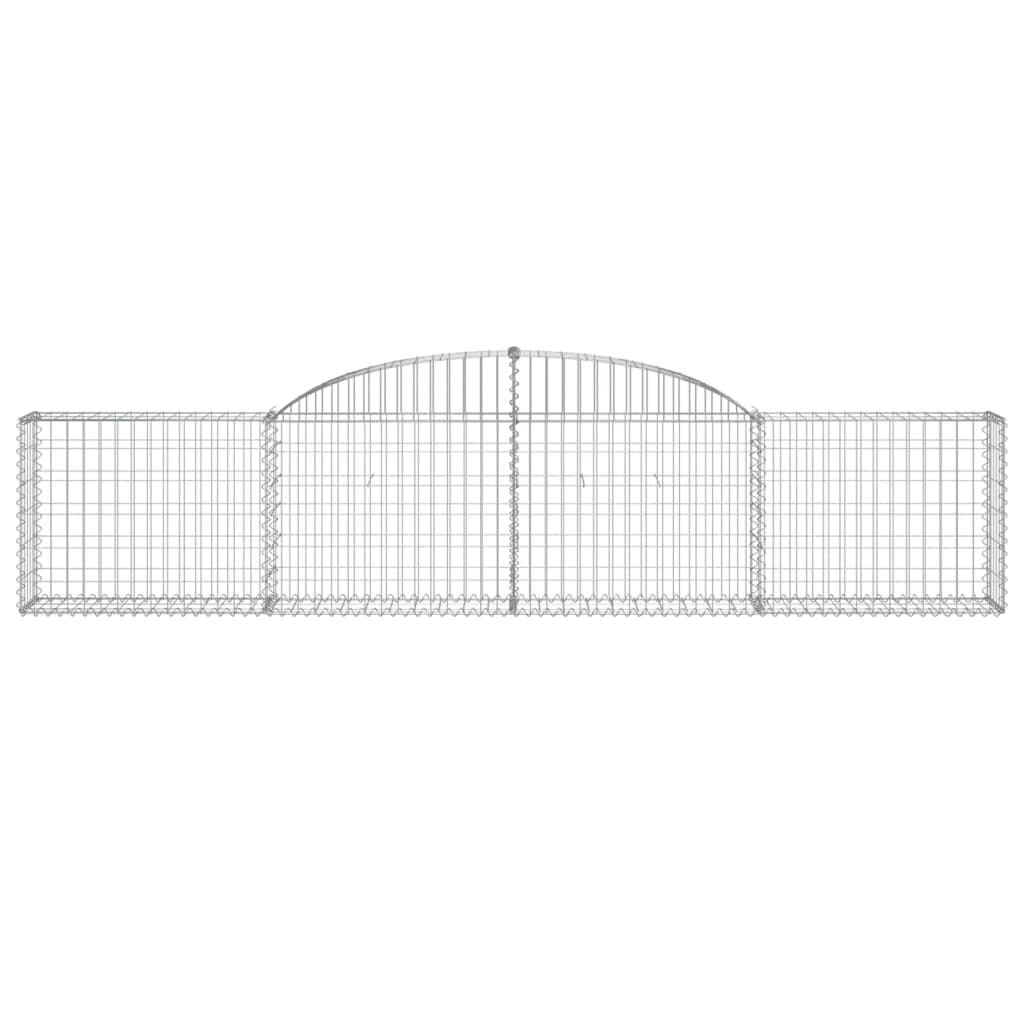 Schanskorven 4 st gewelfd 300x30x60/80 cm gegalvaniseerd ijzer 4 300 x 30 x 60/80 cm