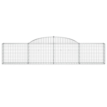 Schanskorven 4 st gewelfd 300x30x60/80 cm gegalvaniseerd ijzer 4 300 x 30 x 60/80 cm