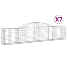 Schanskorven 7 st gewelfd 300x30x60/80 cm gegalvaniseerd ijzer 7 300 x 30 x 60/80 cm