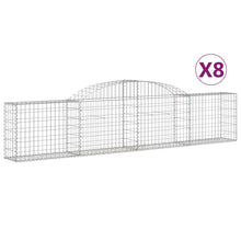 Schanskorven 8 st gewelfd 300x30x60/80 cm gegalvaniseerd ijzer 8 300 x 30 x 60/80 cm