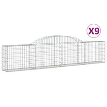 Schanskorven 9 st gewelfd 300x30x60/80 cm gegalvaniseerd ijzer 9 300 x 30 x 60/80 cm