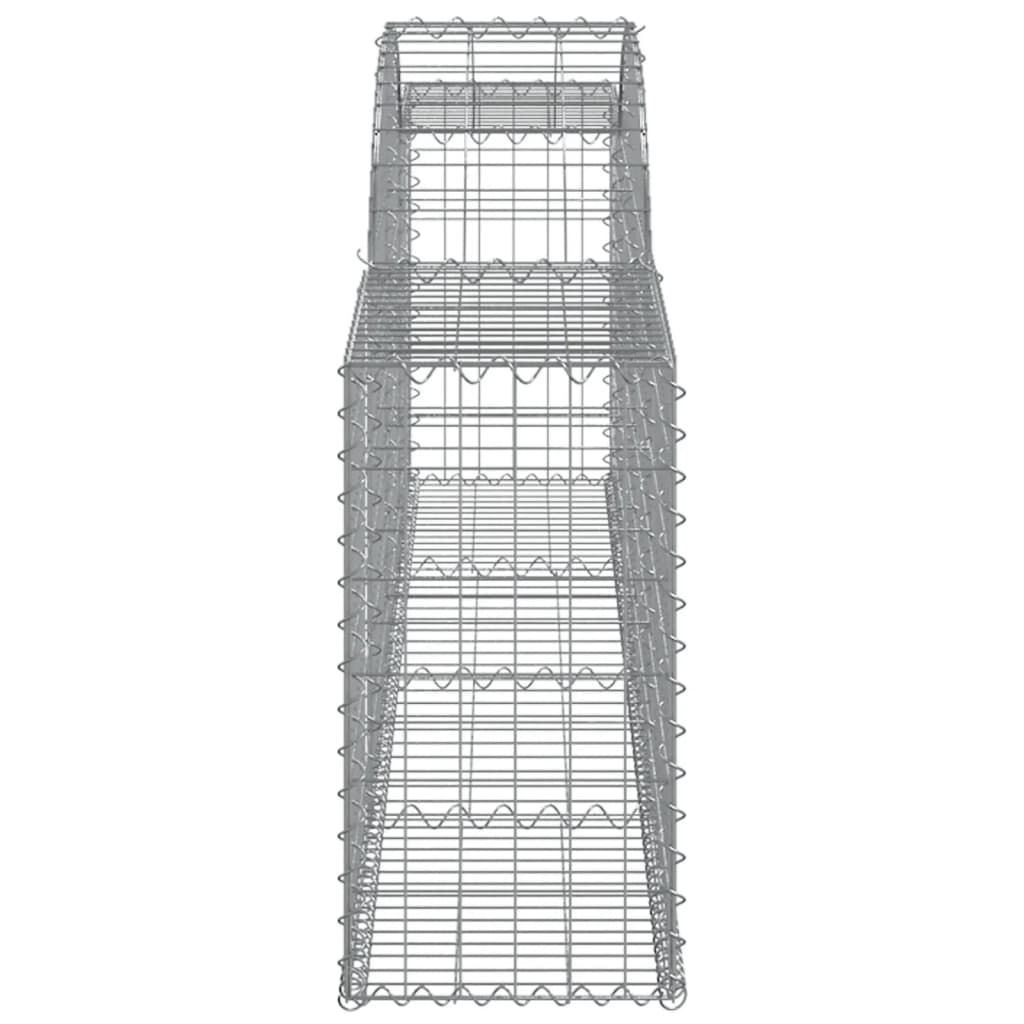 Schanskorven 10 st gewelfd 300x30x60/80 cm gegalvaniseerd ijzer 10 300 x 30 x 60/80 cm
