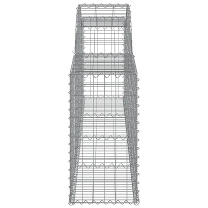 Schanskorven 10 st gewelfd 300x30x60/80 cm gegalvaniseerd ijzer 10 300 x 30 x 60/80 cm