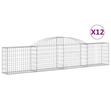 Schanskorven 12 st gewelfd 300x30x60/80 cm gegalvaniseerd ijzer 12 300 x 30 x 60/80 cm