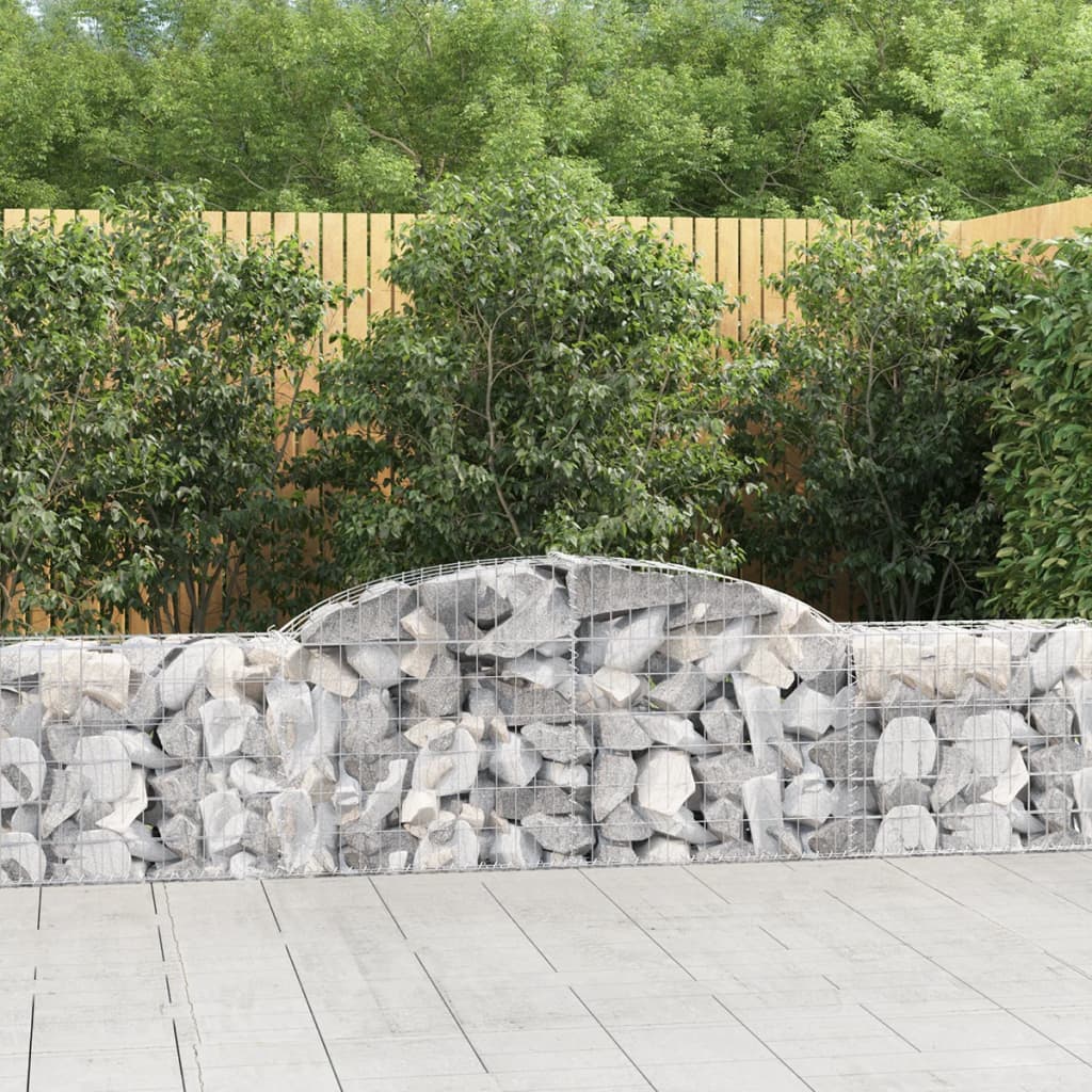 Schanskorven 12 st gewelfd 300x30x60/80 cm gegalvaniseerd ijzer 12 300 x 30 x 60/80 cm