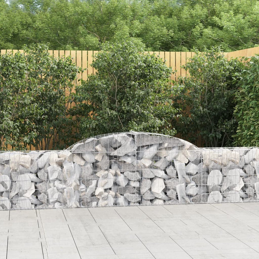 Schanskorven 12 st gewelfd 300x30x60/80 cm gegalvaniseerd ijzer 12 300 x 30 x 60/80 cm