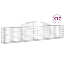Schanskorven 17 st gewelfd 300x30x60/80 cm gegalvaniseerd ijzer 17 300 x 30 x 60/80 cm