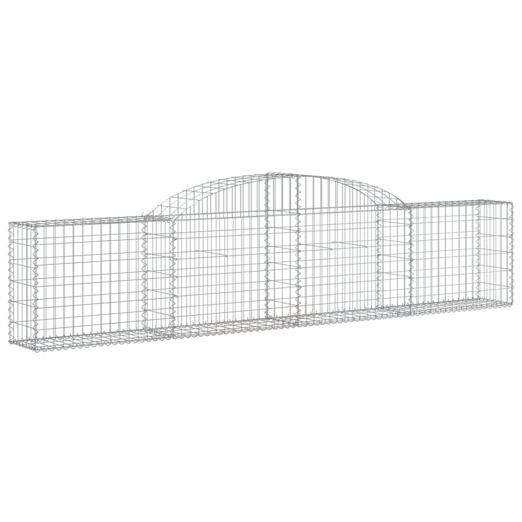 Schanskorven 17 st gewelfd 300x30x60/80 cm gegalvaniseerd ijzer 17 300 x 30 x 60/80 cm