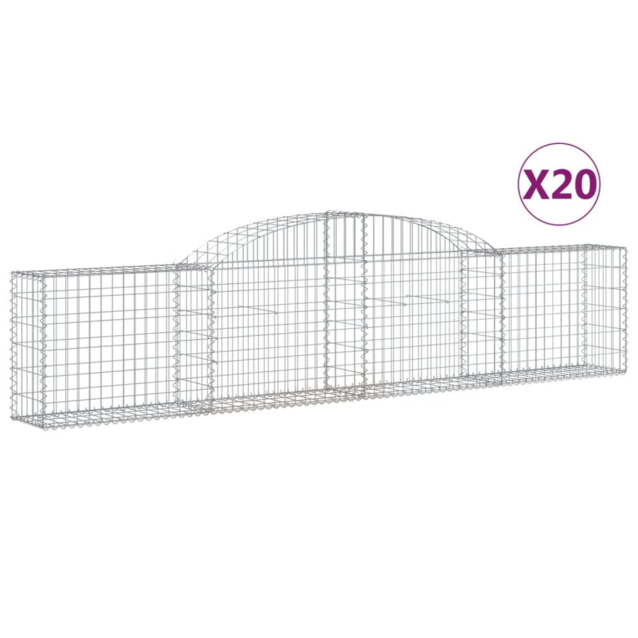 Schanskorven 20 st gewelfd 300x30x60/80 cm gegalvaniseerd ijzer 20 300 x 30 x 60/80 cm