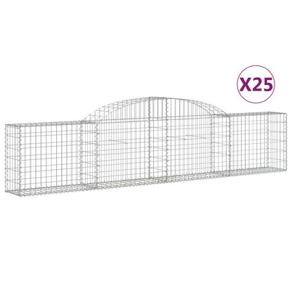 Schanskorven 25 st gewelfd 300x30x60/80 cm gegalvaniseerd ijzer 25 300 x 30 x 60/80 cm