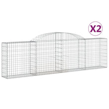Schanskorven 2 st gewelfd 300x30x80/100 cm gegalvaniseerd ijzer 2 300 x 30 x 80/100 cm