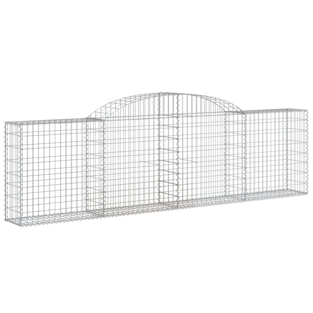 Schanskorven 4 st gewelfd 300x30x80/100 cm gegalvaniseerd ijzer 4 300 x 30 x 80/100 cm