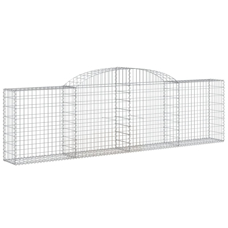 Schanskorven 4 st gewelfd 300x30x80/100 cm gegalvaniseerd ijzer 4 300 x 30 x 80/100 cm