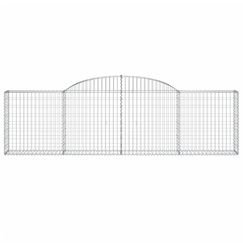 Schanskorven 4 st gewelfd 300x30x80/100 cm gegalvaniseerd ijzer 4 300 x 30 x 80/100 cm