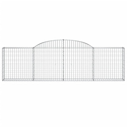 Schanskorven 4 st gewelfd 300x30x80/100 cm gegalvaniseerd ijzer 4 300 x 30 x 80/100 cm