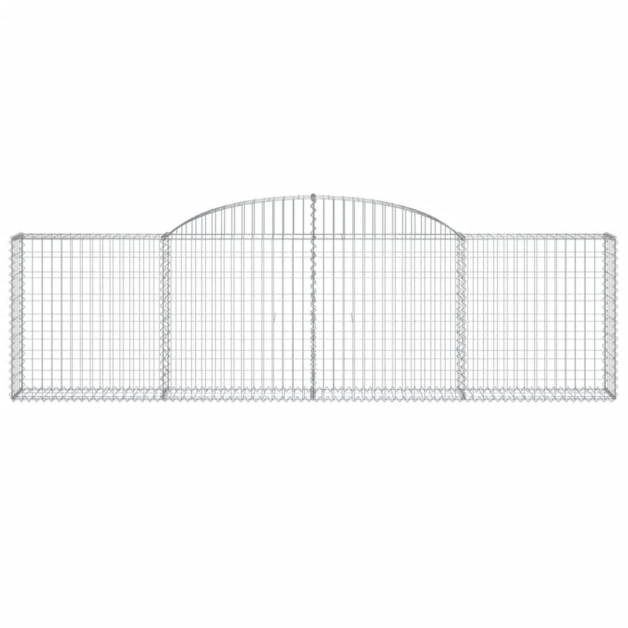 Schanskorven 4 st gewelfd 300x30x80/100 cm gegalvaniseerd ijzer 4 300 x 30 x 80/100 cm