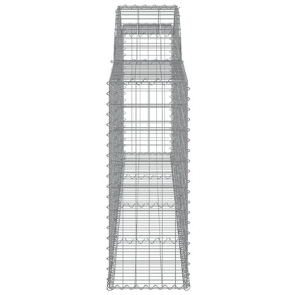 Schanskorven 4 st gewelfd 300x30x80/100 cm gegalvaniseerd ijzer 4 300 x 30 x 80/100 cm