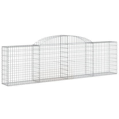 Schanskorven 7 st gewelfd 300x30x80/100 cm gegalvaniseerd ijzer 7 300 x 30 x 80/100 cm