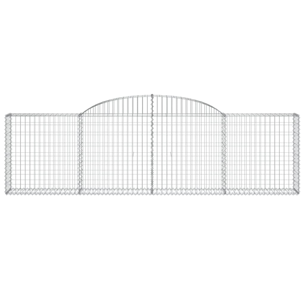 Schanskorven 7 st gewelfd 300x30x80/100 cm gegalvaniseerd ijzer 7 300 x 30 x 80/100 cm