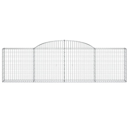 Schanskorven 7 st gewelfd 300x30x80/100 cm gegalvaniseerd ijzer 7 300 x 30 x 80/100 cm