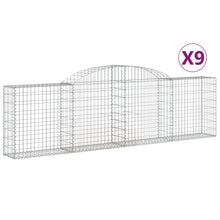 Schanskorven 9 st gewelfd 300x30x80/100 cm gegalvaniseerd ijzer 9 300 x 30 x 80/100 cm