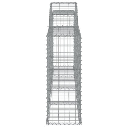 Schanskorven 9 st gewelfd 300x30x80/100 cm gegalvaniseerd ijzer 9 300 x 30 x 80/100 cm