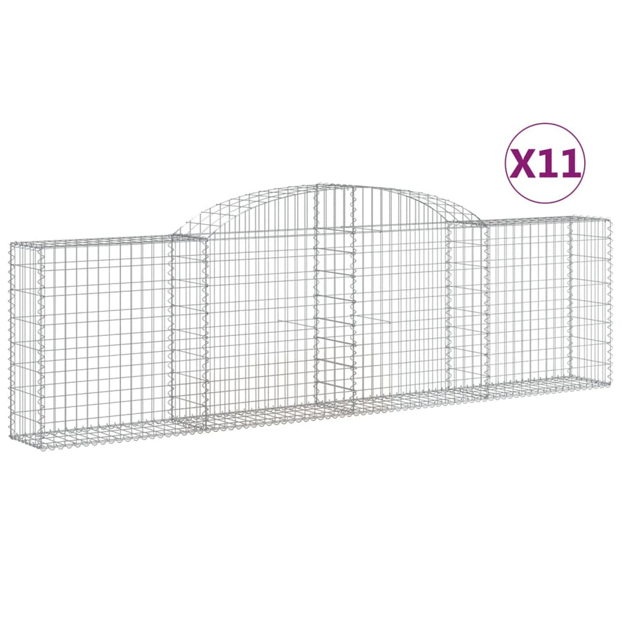 Schanskorven 11 st gewelfd 300x30x80/100 cm ijzer 11 300 x 30 x 80/100 cm