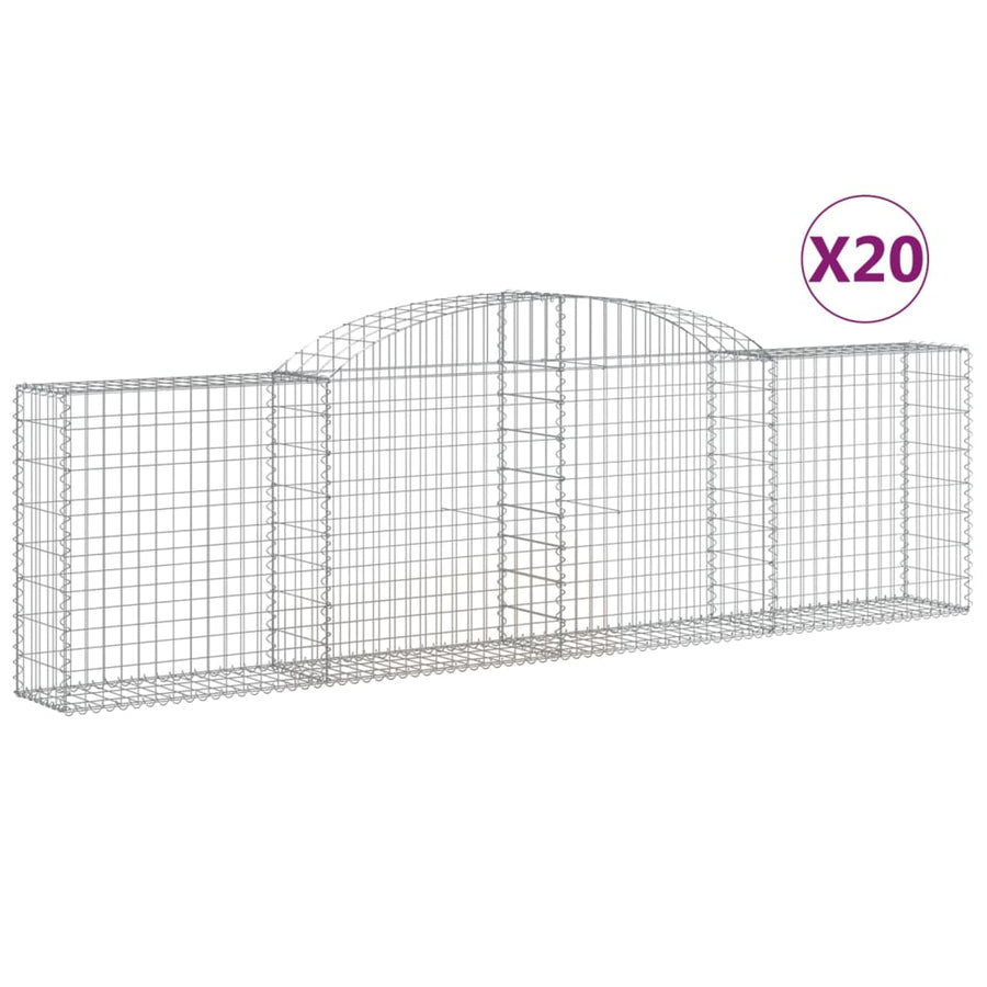 Schanskorven 20 st gewelfd 300x30x80/100 cm ijzer 20 300 x 30 x 80/100 cm