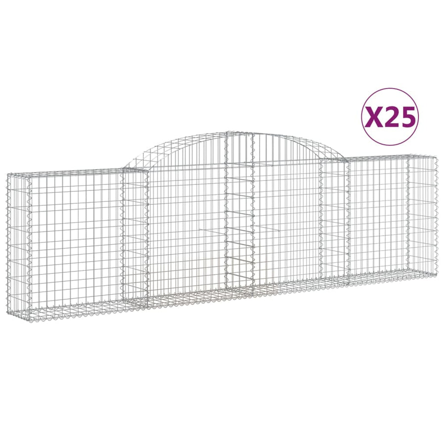 Schanskorven 25 st gewelfd 300x30x80/100 cm ijzer 25 300 x 30 x 80/100 cm