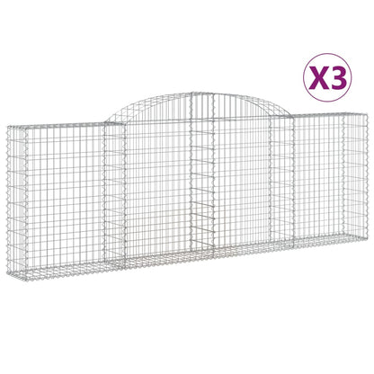 Schanskorven 3 st gewelfd 300x30x100/120 cm ijzer 3 300 x 30 x 100/120 cm