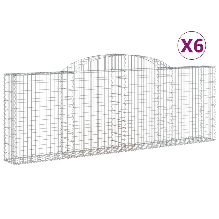 Schanskorven 6 st gewelfd 300x30x100/120 cm ijzer 6 300 x 30 x 100/120 cm