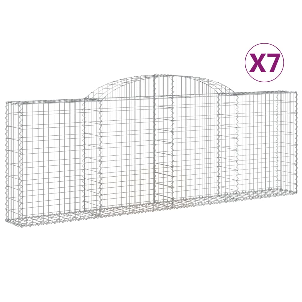 Schanskorven 7 st gewelfd 300x30x100/120 cm ijzer 7 300 x 30 x 100/120 cm
