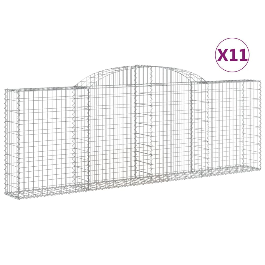 Schanskorven 11 st gewelfd 300x30x100/120 cm ijzer 11 300 x 30 x 100/120 cm