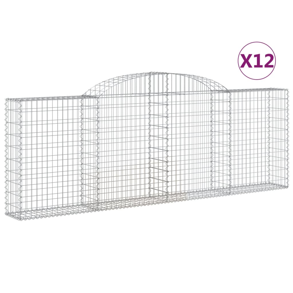 Schanskorven 12 st gewelfd 300x30x100/120 cm ijzer 12 300 x 30 x 100/120 cm