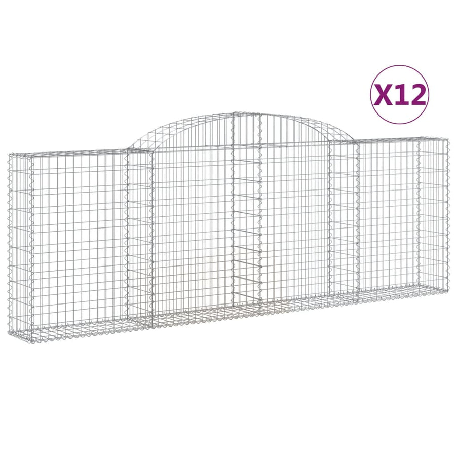 Schanskorven 12 st gewelfd 300x30x100/120 cm ijzer 12 300 x 30 x 100/120 cm