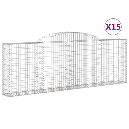 Schanskorven 15 st gewelfd 300x30x100/120 cm ijzer 15 300 x 30 x 100/120 cm