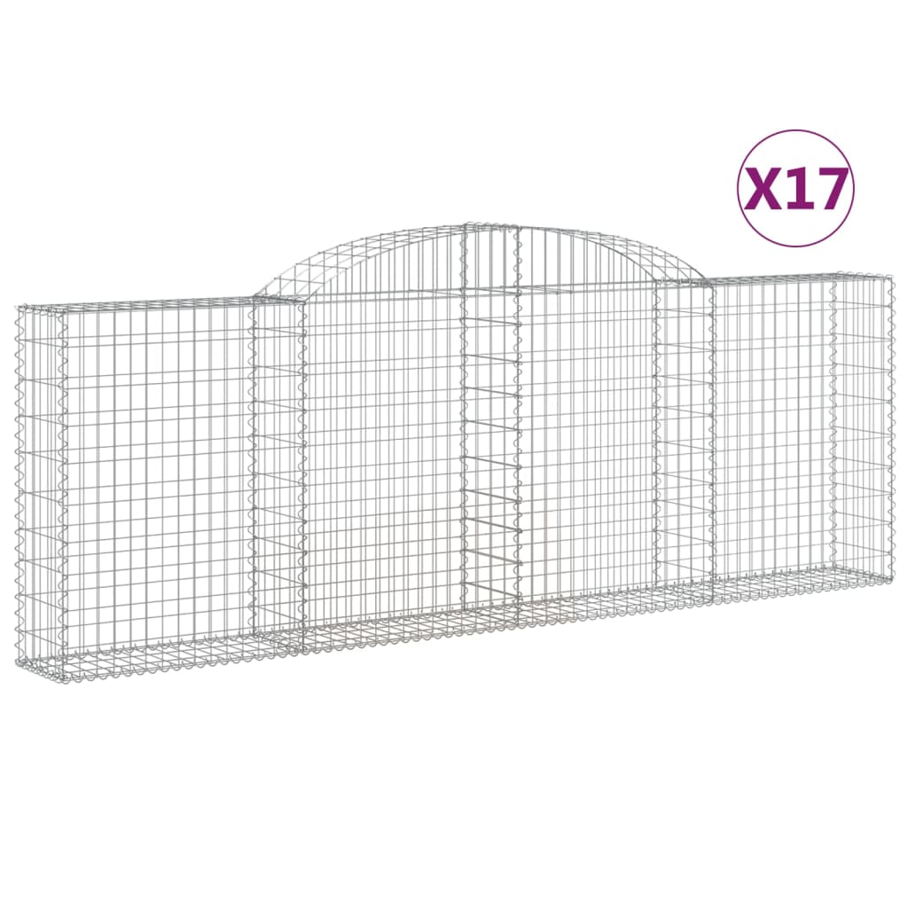 Schanskorven 17 st gewelfd 300x30x100/120 cm ijzer 17 300 x 30 x 100/120 cm