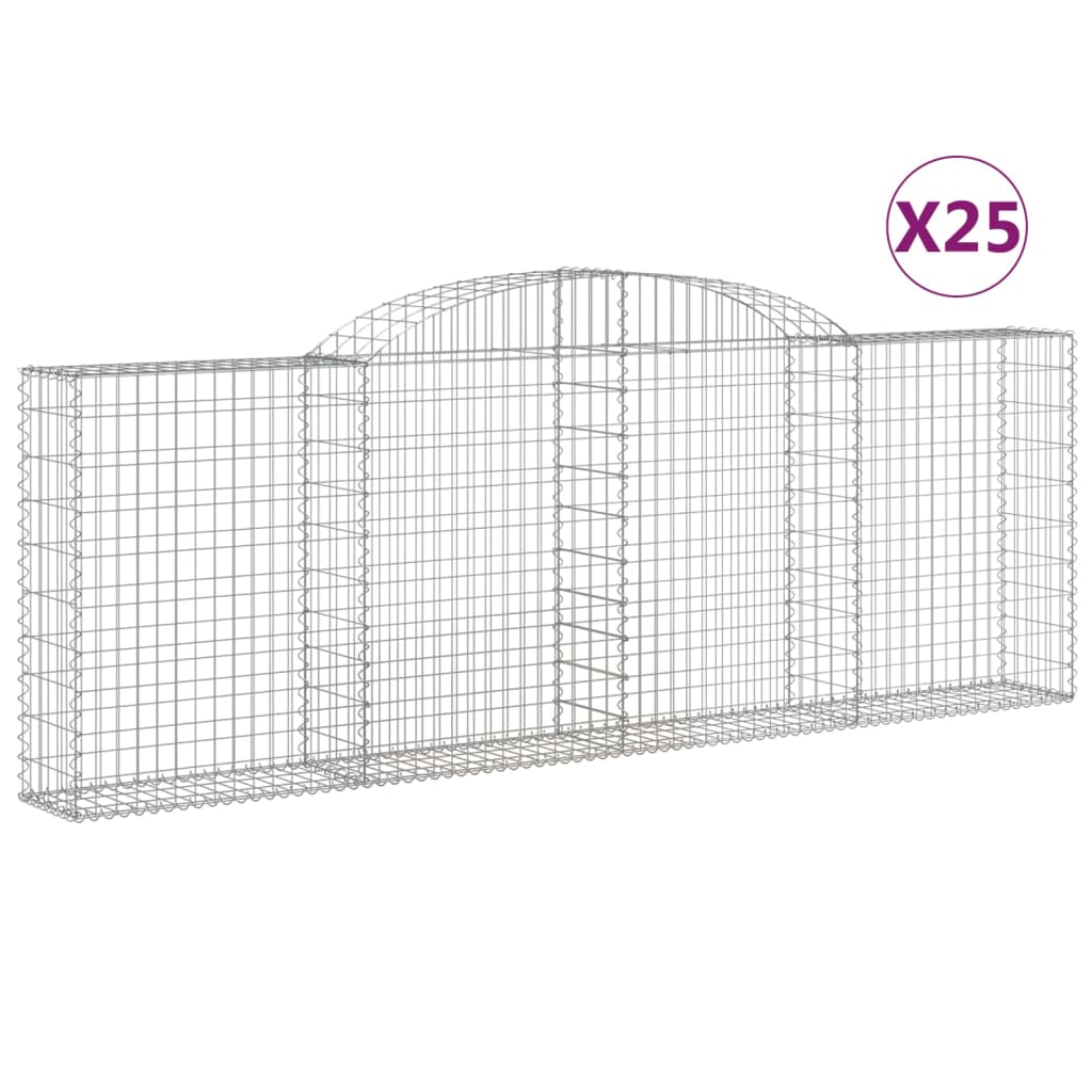 Schanskorven 25 st gewelfd 300x30x100/120 cm ijzer 25 300 x 30 x 100/120 cm