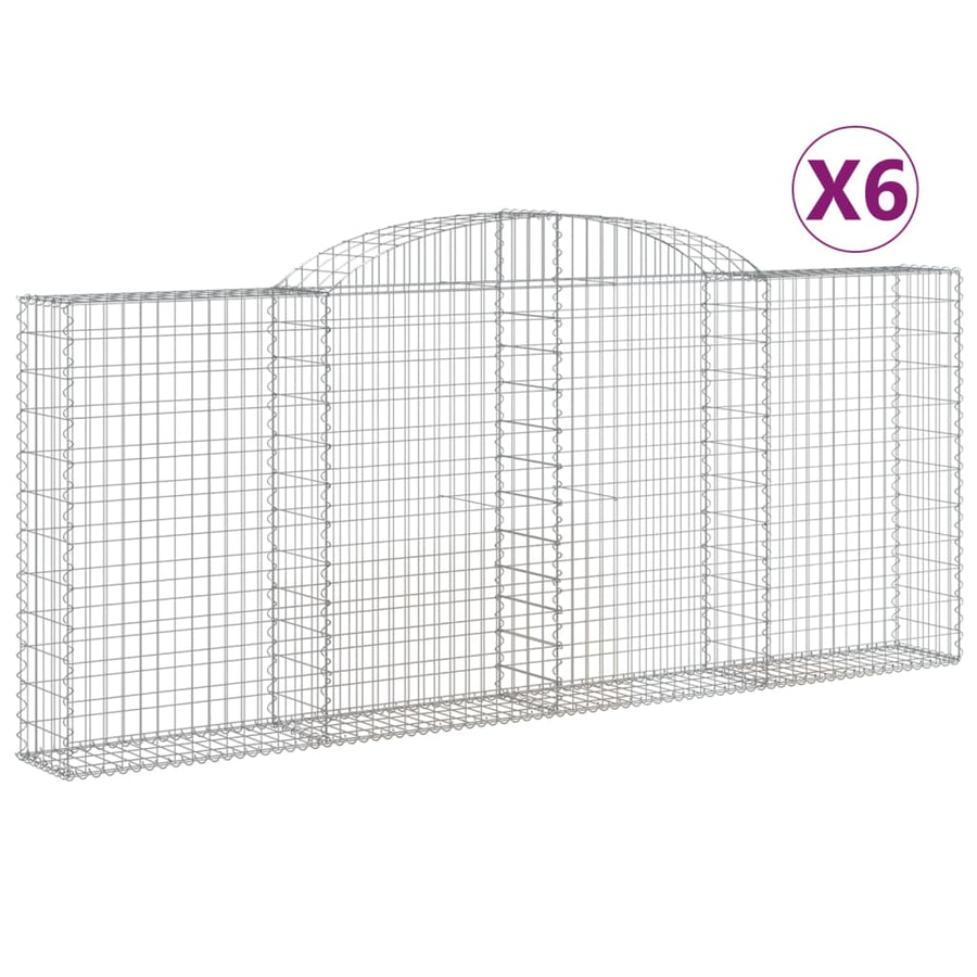 Schanskorven 6 st gewelfd 300x30x120/140 cm ijzer 6 300 x 30 x 120/140 cm